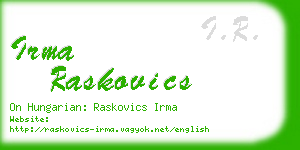irma raskovics business card